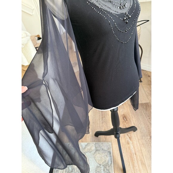 Grayse Kelly And Marie Gray Whimsy Goth Punk Sheer Sequin Witchy Designer Top XS - Picture 3 of 14